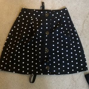 Black and white skirt.